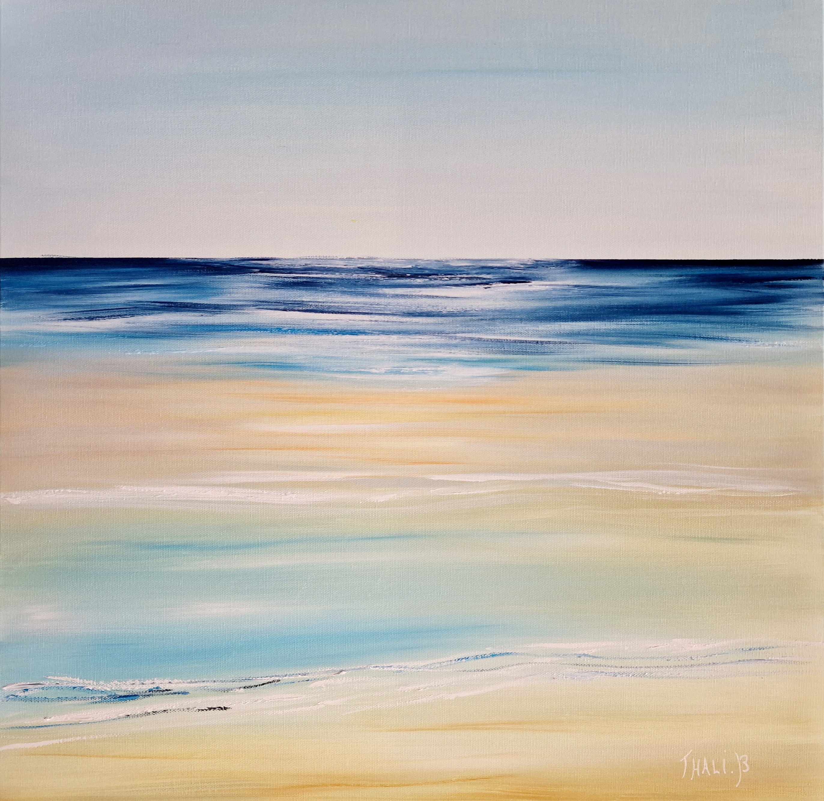Sur la plage, 60 sur 60 cm, 650€