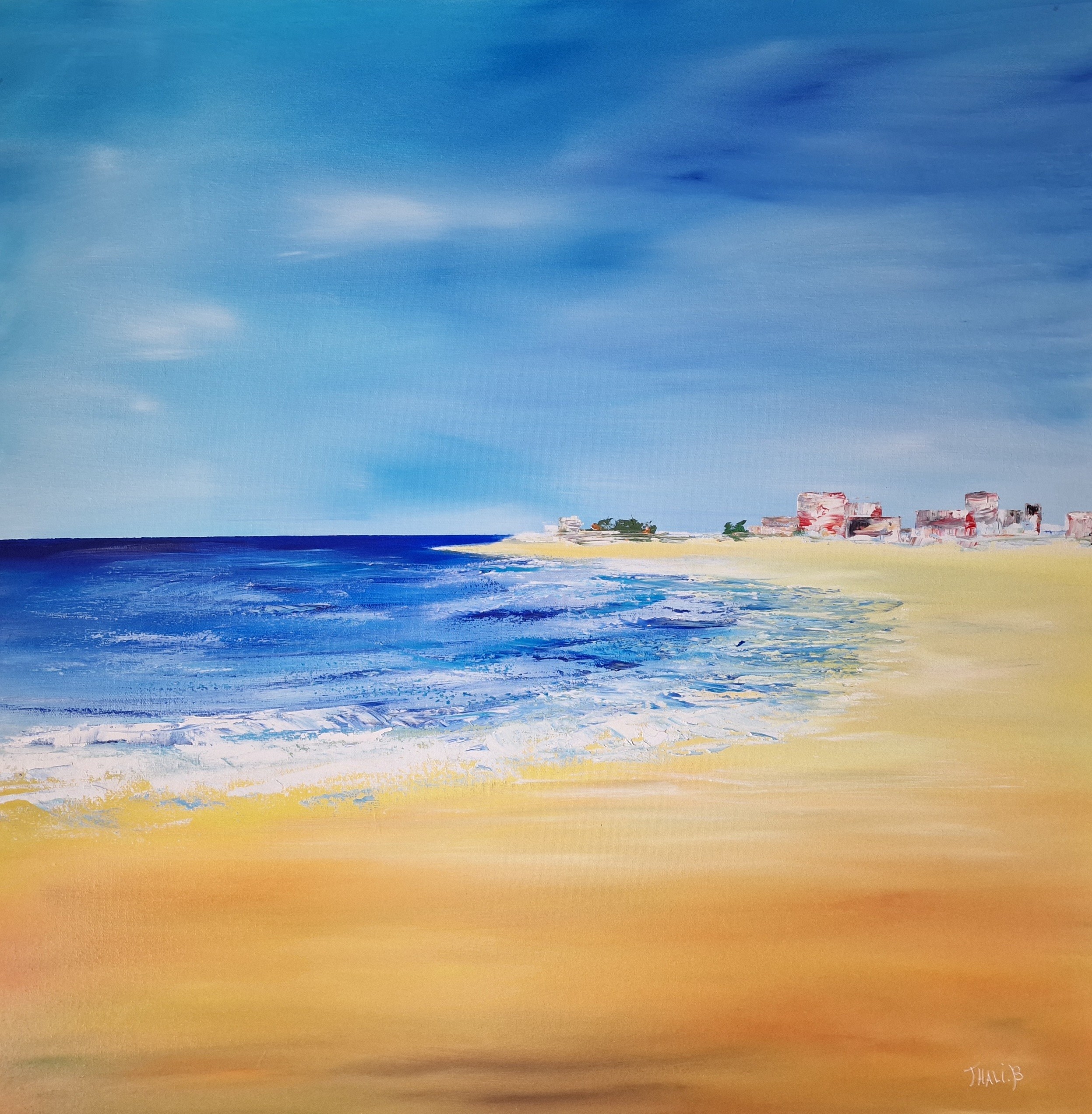 La plage, 80 sur 80 cm, 1100€