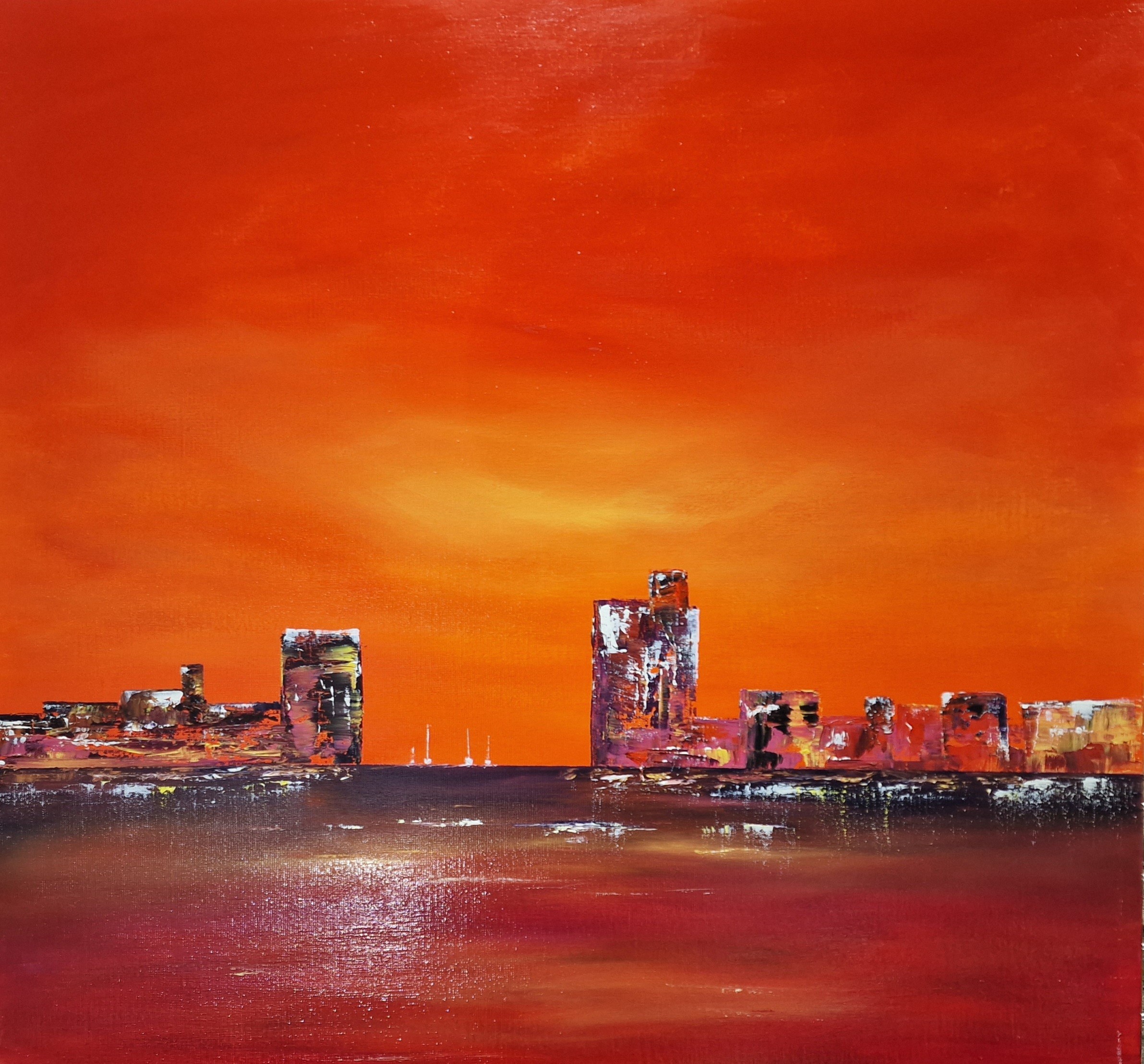 Le port, 80 sur 80 cm, 1100€